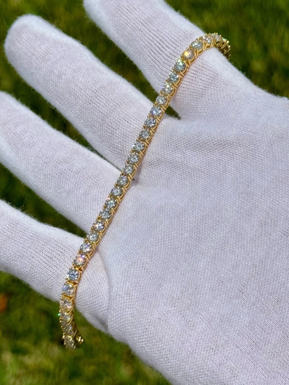 18K Gold Plated, 11.7CTW Moissanite Tennis Bracelet